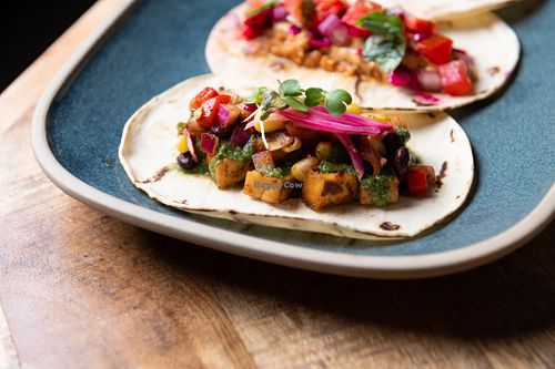 Tofu and Shredded Jackfruit Tacos at Rising Tides Taproom in Calgary