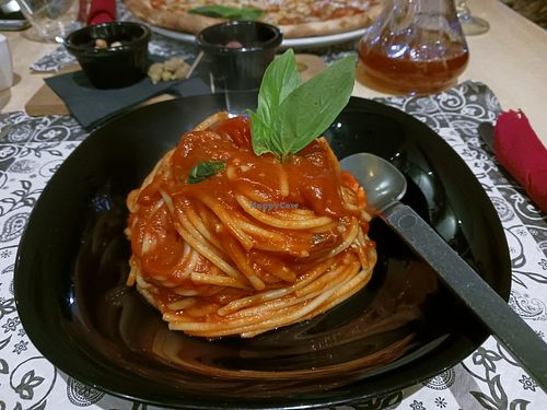 Vegan spaghetti pomodoro at Restaurante Il Bandito in Altea