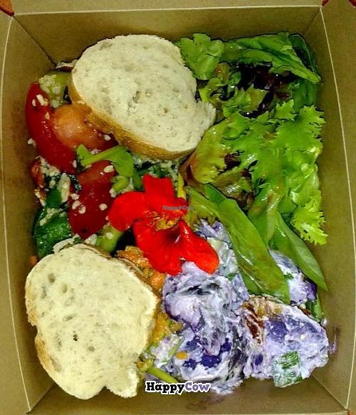 Salad Box (the purple stuff is potato salad) at Moose's Kitchen in Hastings