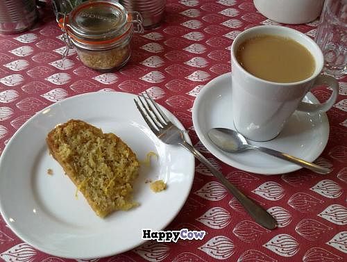 Lemon Cake & Cup of Tea at Moose's Kitchen in Hastings
