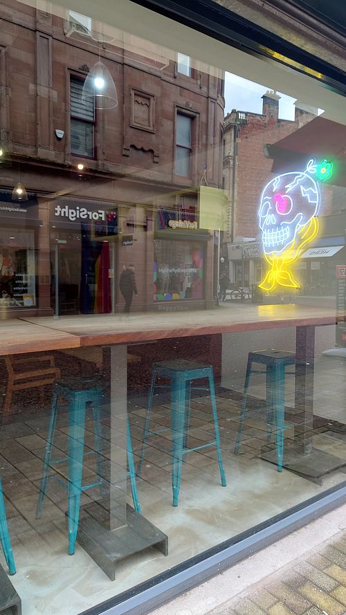 View from outside at Hustle in Belfast