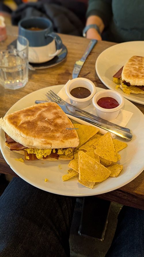 Filled soda bread for breakfast at Hustle in Belfast