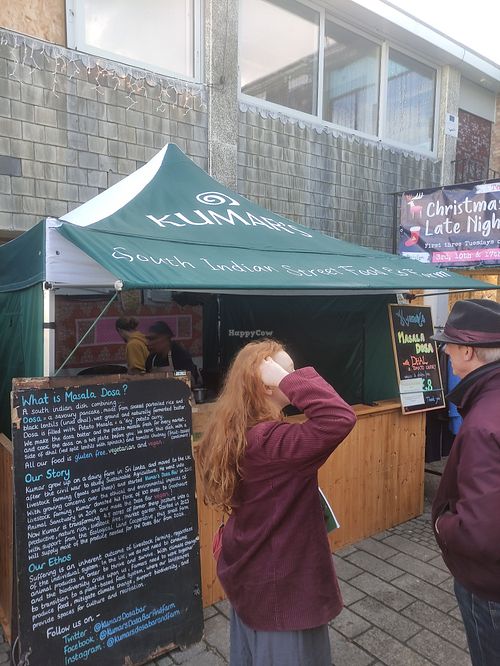 Stall at Totnes Market at Kumar's Dosa Bar in Totnes