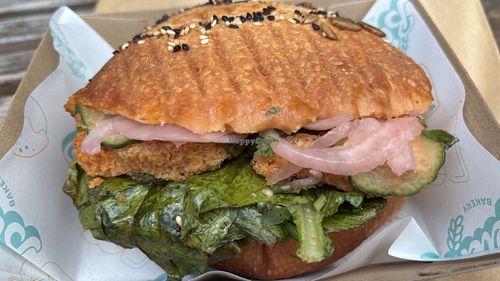 Tofu sandwichh  at Belén Vegan Bakery in Wellington