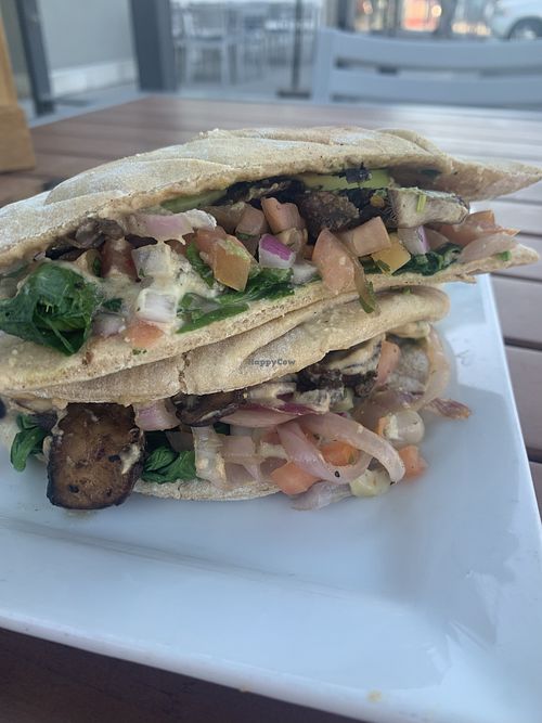 Avocado cashew melt- very good but very messy   at Aubergine Kitchen in American Fork