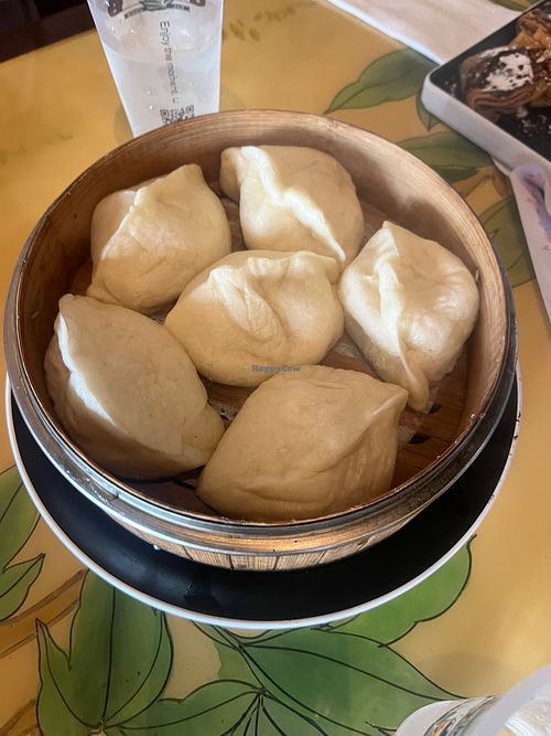 Steamed cabbage, tofu & rice noodle Bao Zi at Dumplings & Tea in Chesterfield