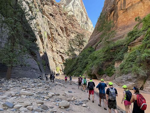 Group Hikes are optional - but the Narrows at Zion National Park are amazing at Vegan Basecamp in Las Vegas