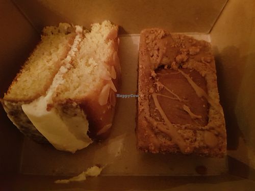 Orange and almond cake and biscoff brownie at The Good Apple Cafe in Sunderland