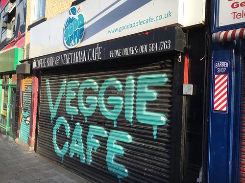 cool shutters  at The Good Apple Cafe in Sunderland