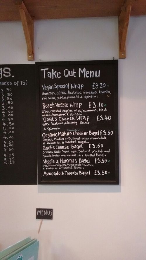 menu at The Good Apple Cafe in Sunderland
