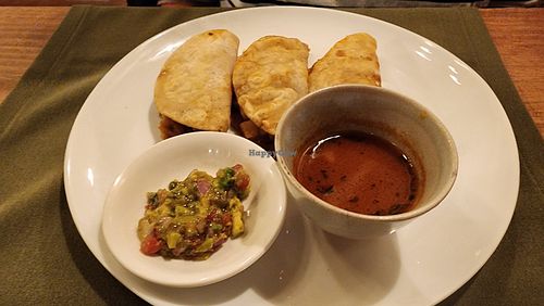 birra tacos stuffed with seitán - fabulous at Tierra Restaurante  in Sucre