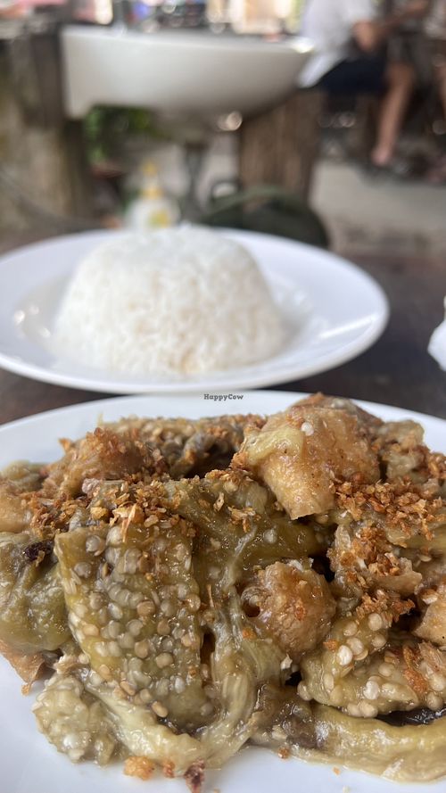 Smoked eggplant with tofu and garlic.  at Spicy 23 in Sihanoukville