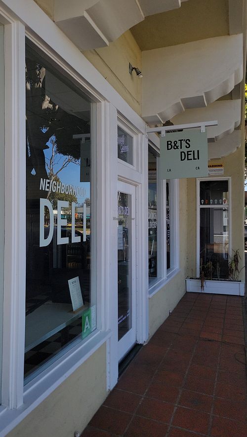 Outside at B&T's Deli in Santa Monica