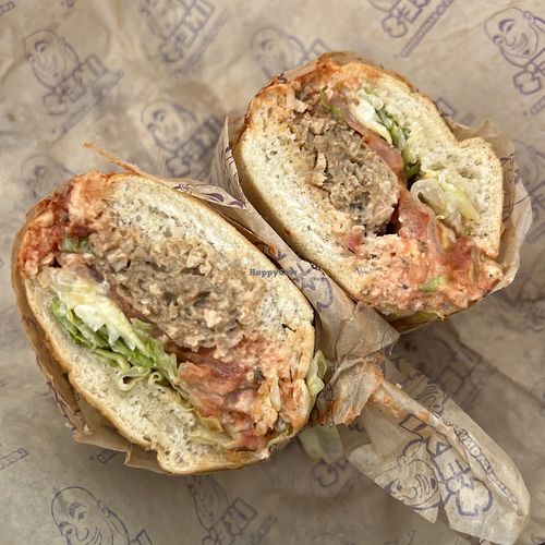 vegan meatless mike  at Ike's  in La Jolla