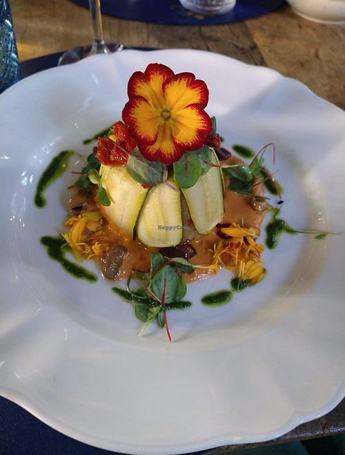 Vegan zucchini & potato flan 🌿 at Figli dei Fiori Bistrot in Como