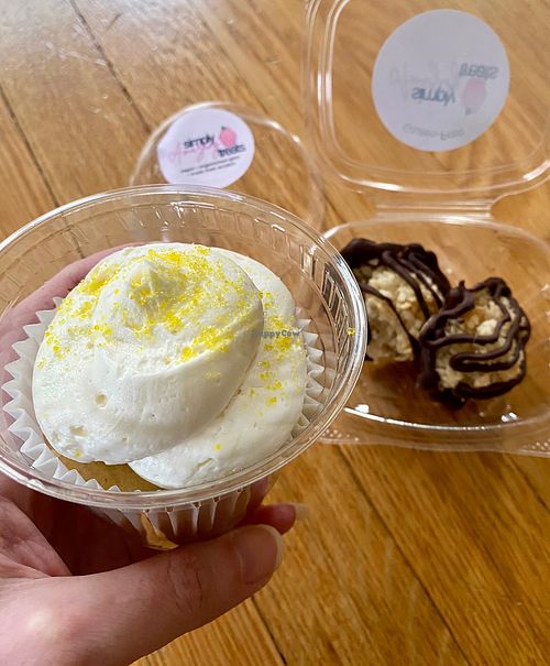 Lemon cupcake and coconut macaroons  at Simply Amazing Treats  in Tukwila