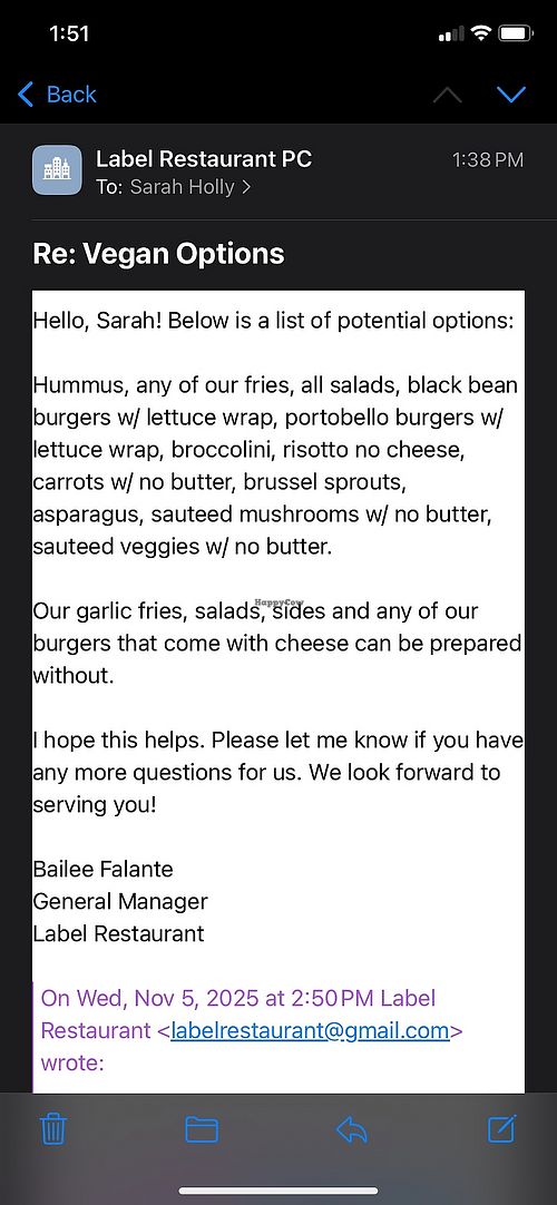   at Label Restaurant in Johnson City