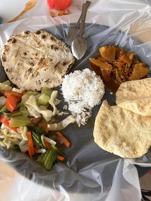 The vegetable dahl plate  at Mama Chop Floating Resturant in Pahang