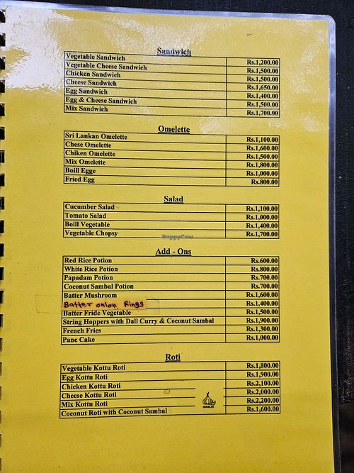 Menu at The Garlic Restaurant Udawalawe in Udawalawe
