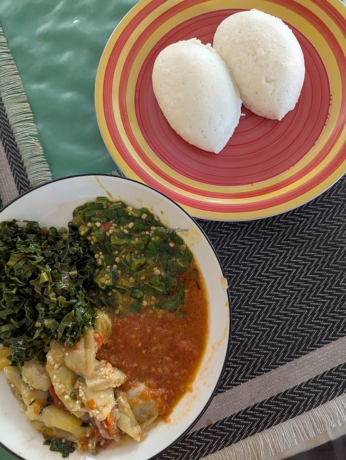 Shima with all the veggies at Sepo Yaka in Livingstone