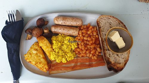 Full BREAKFAST. at Heavenly Vegan Coffi in Barry