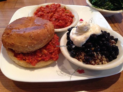 vegan sloppy jojo's with black beans and quinoa at Urban Vegan Cafe in Hilton Head Island