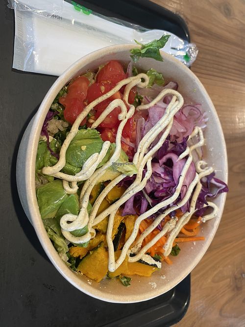 Earth bowl. Make sure to mix the dressing in or you’ll be left with rather flavourless ingredients at the bottom.  at Down to Plant - Roppongi Hills   in Tokyo