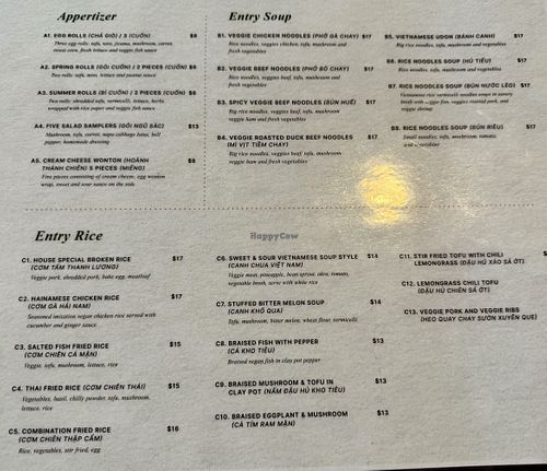 Menu May 2024  at Thanh Luong Vegetarian in Minnetonka