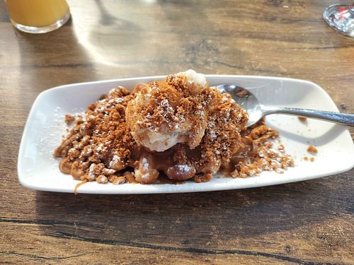 Vegan Biscoff Belgian Waffle at 3 Hammers Bar & Bistro Ltd in Wolverhampton