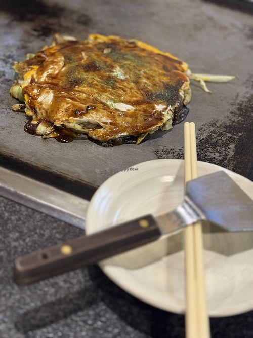 Okonomiyaki vegetariano  at Surugamachi's Okonomiyakiya in Nara
