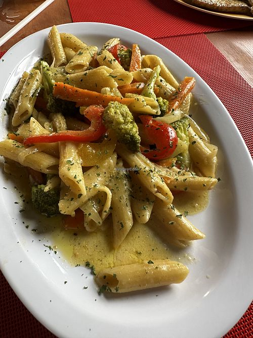 Veggie pasta   at Soigné Vegan Garden in St Johns