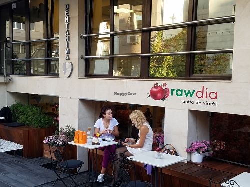 Outside seating at Rawdia in Bucharest