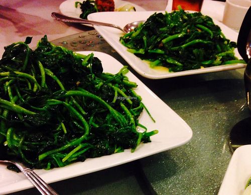 Watercress to feed an entire table at The Original Buddha Bodai - Kosher Vegetarian Restaurant in New York City