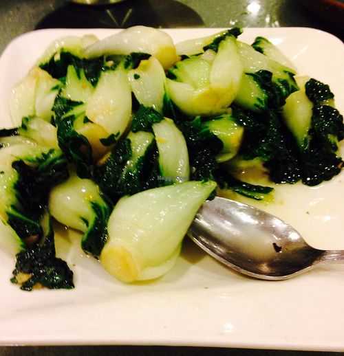 Baby bok choy at The Original Buddha Bodai - Kosher Vegetarian Restaurant in New York City
