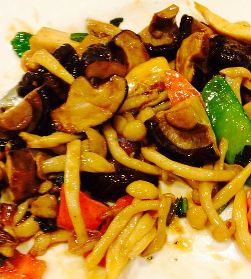 Triple mushrooms w basil at The Original Buddha Bodai - Kosher Vegetarian Restaurant in New York City