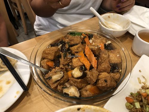 Fried tofu at The Original Buddha Bodai - Kosher Vegetarian Restaurant in New York City
