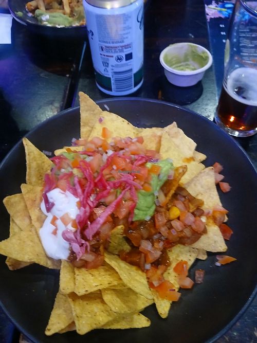 Vegan nachos at Bernie's Bar in Newcastle