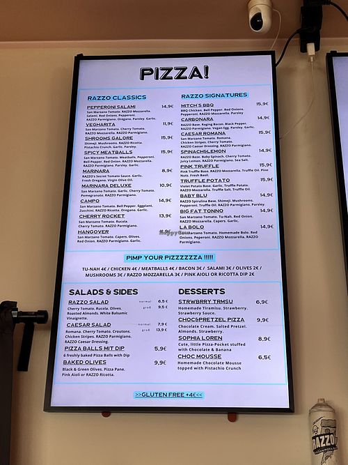 Menu  at RAZZO Vegan Pizza Bar - Südstadt in Cologne