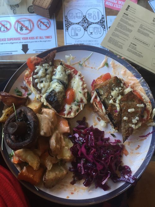 Breaded aubergine and cheese toasty at Mad Cucumber in Bournemouth