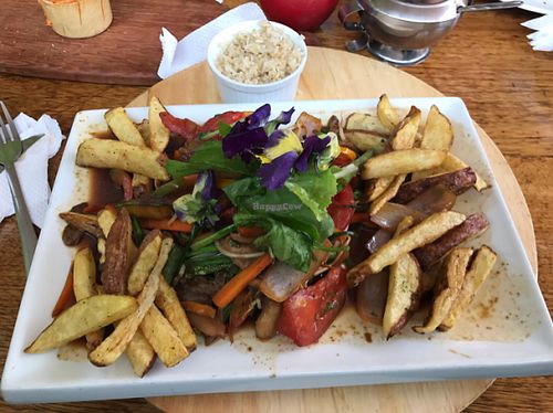 lomo saltado at Green Point in Cusco
