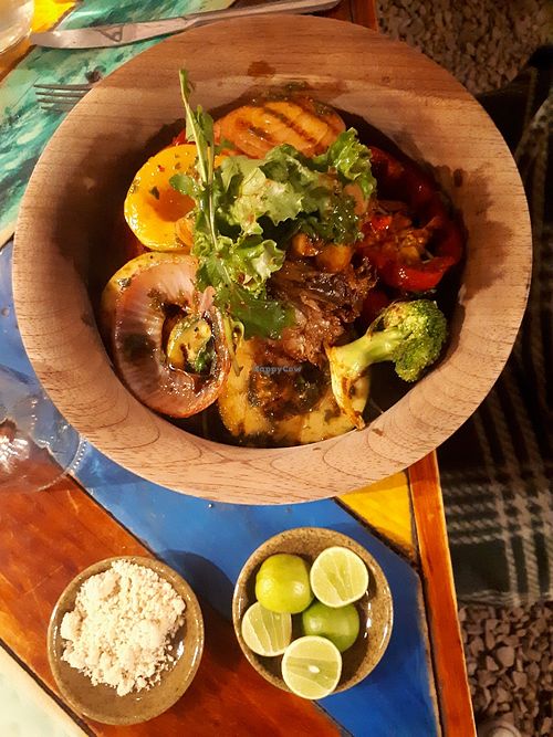 Grilled salad at Green Point in Cusco