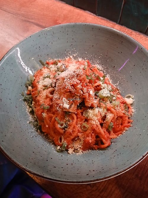 Kimchi Carbonara (vegetarian) at Minari Korean Kitchen in Stellenbosch