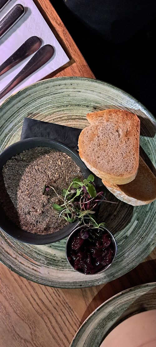 Walnut, tarragon, and garlic pate at The Fox & Willow in Ayr