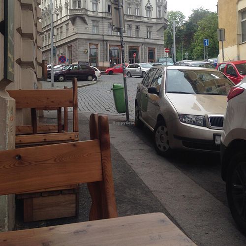 Sitting outside at Plevel in Prague