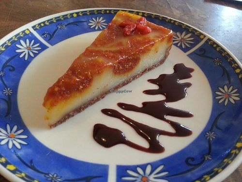 Raw cashew cake at Plevel in Prague