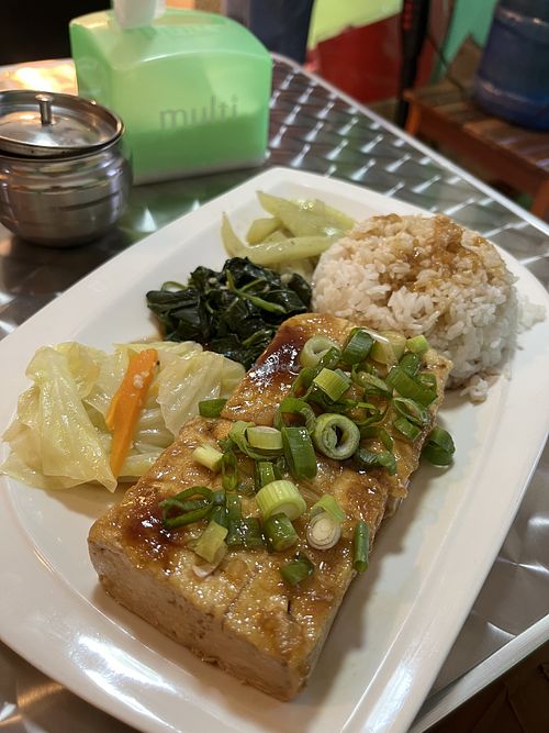 Tofu and ricee  at Taiwan Cafe in Pokhara