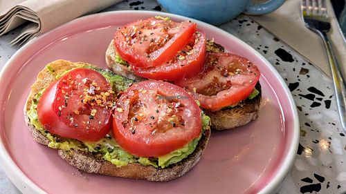 Avocado & tomato on toast at Yonder   in Keswick