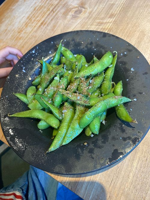 Edamame with coriander   at Lamucca de Plaza de España   in Madrid