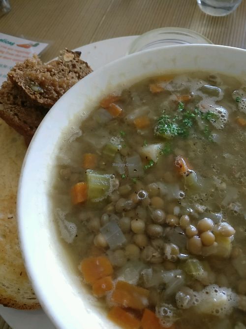 lentil veggie soup at Fine Fettle Cafe in Taupo