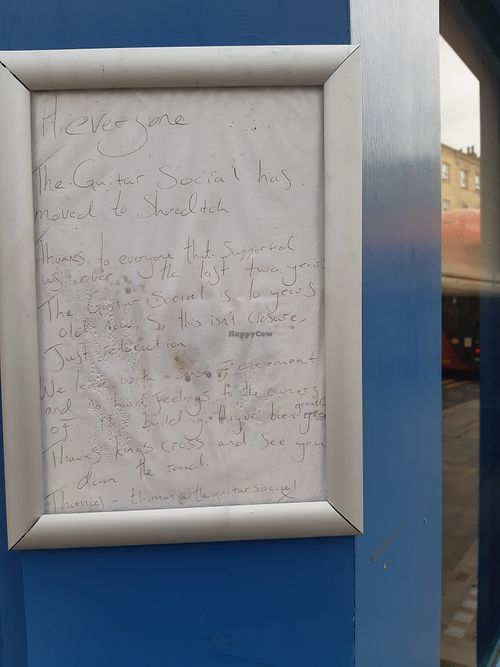 Guitar Social closed at Kings Cross  at The Guitar Social in North London